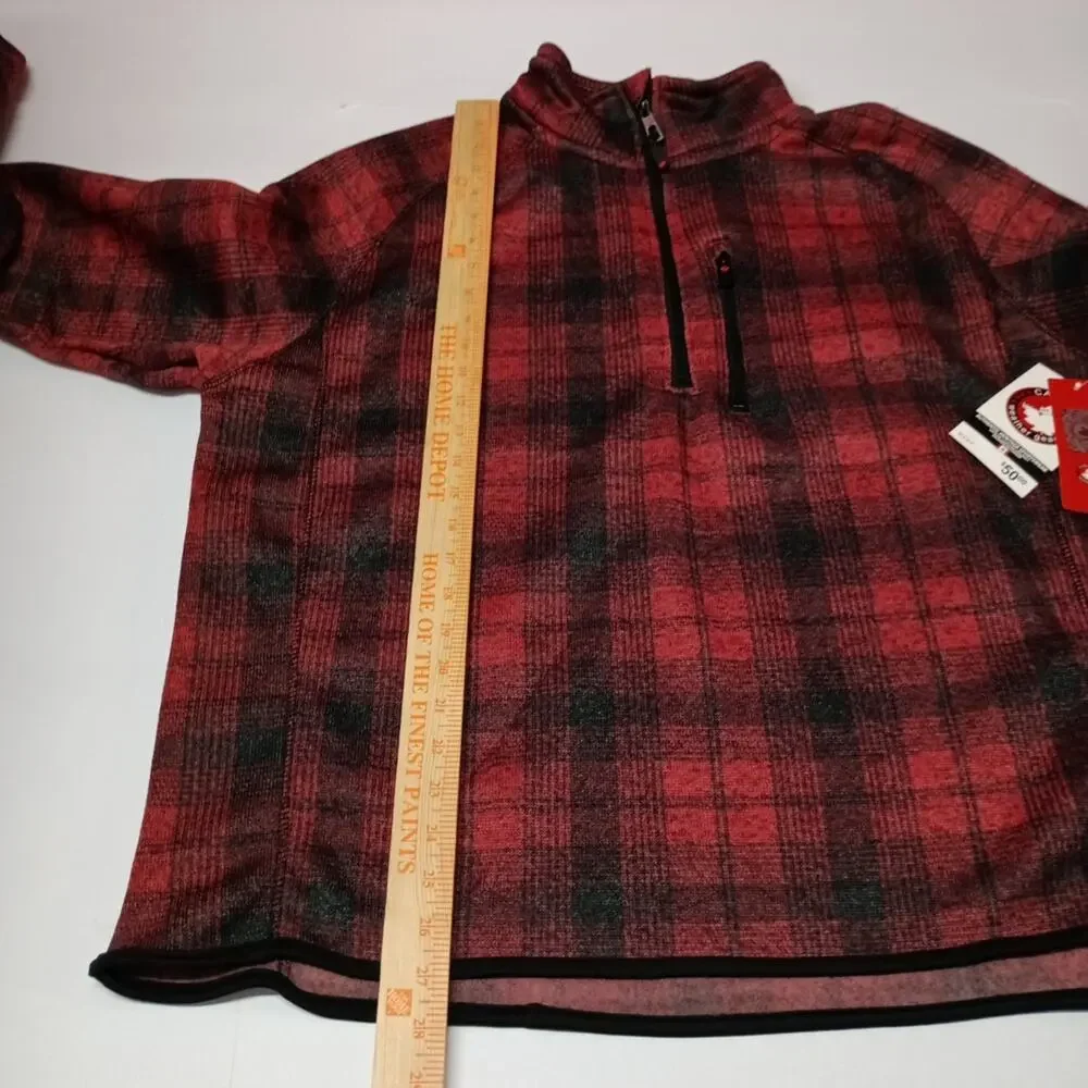 Canada Jacket Shacket Men's 2XL Red Buffalo Plaid‎ 1/4 Zip
